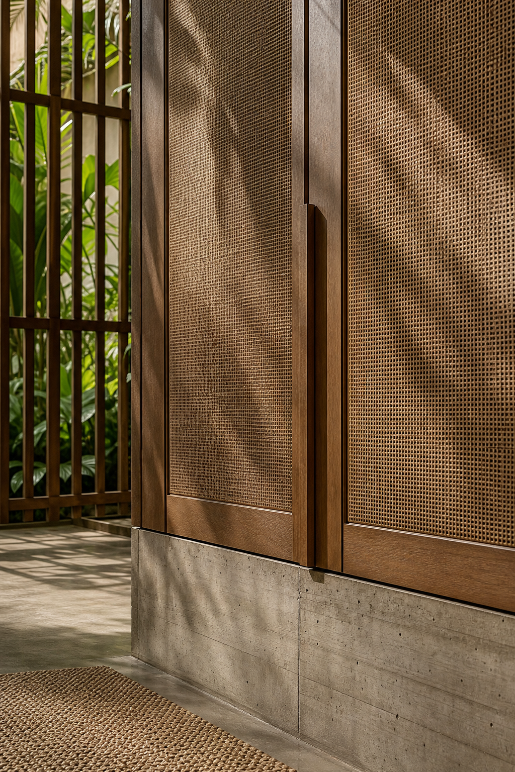Fadior Lumiere Wardrobe Suite with Bronze Pull Dressing Spine — close-up of stainless steel finish and hardware detail