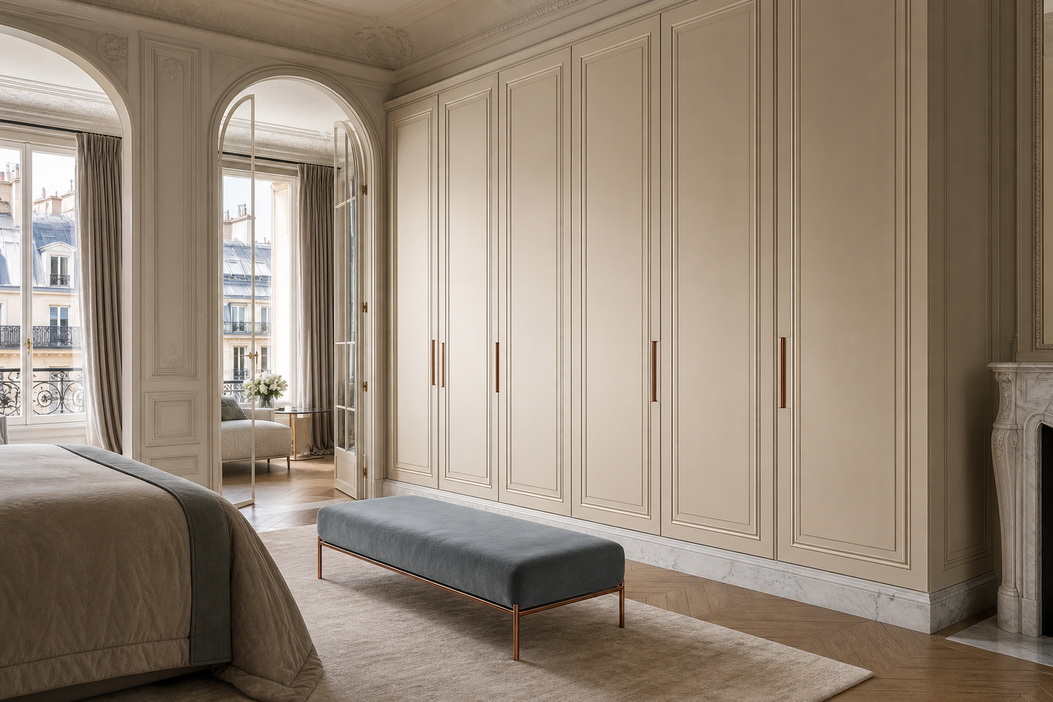 Fadior Canopy Wardrobe Suite with Acoustic Packing Gallery — interior room context showing cabinet integration