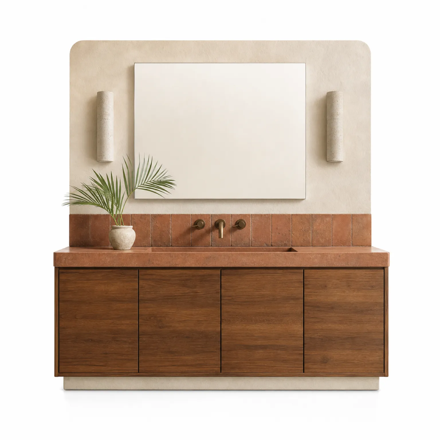 Tocador Voyage Bath con Consola de Lavabo de Yeso de Cal vista principal