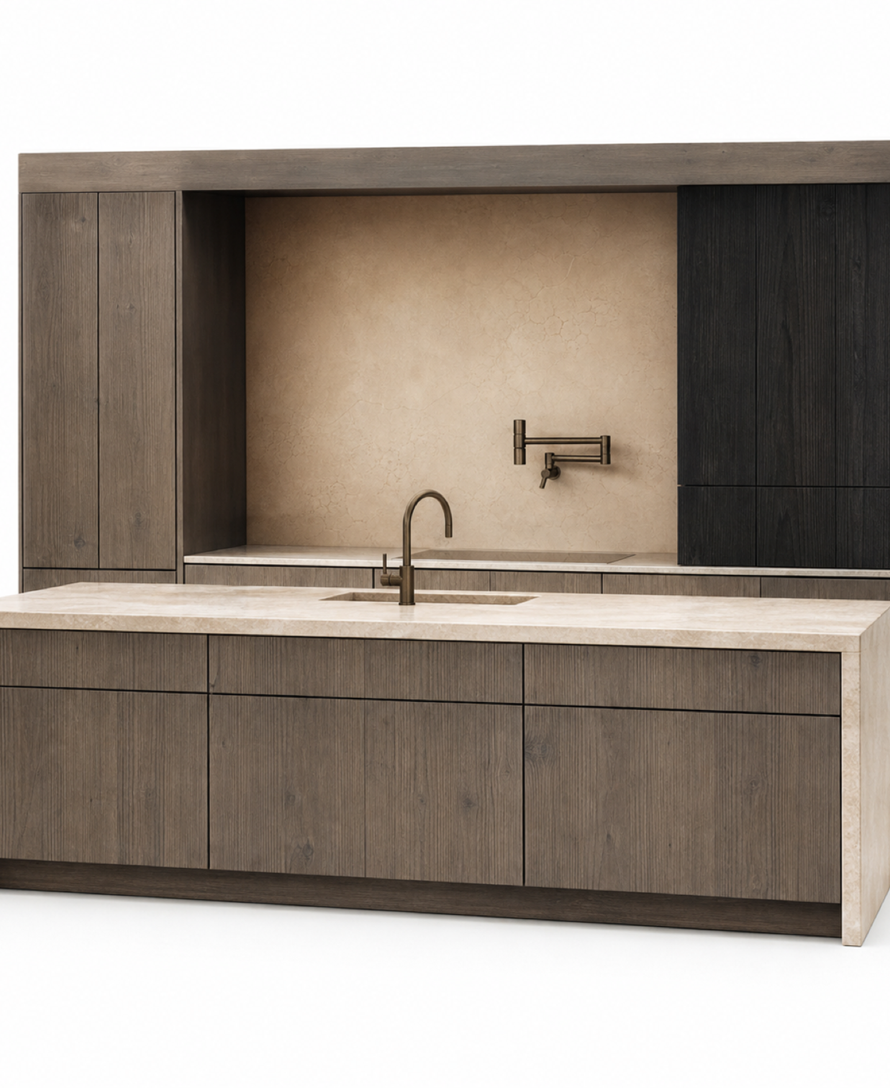 Fadior Pavilion Kitchen Suite with Cloudline Pot Filler Island — 304 stainless steel kitchen system, front view