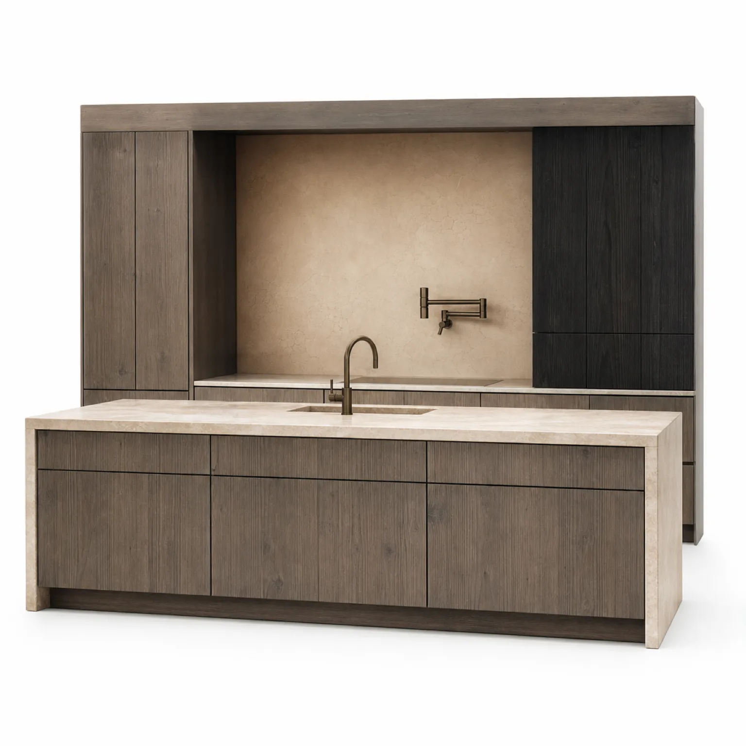 Fadior Pavilion Kitchen Suite with Cloudline Pot Filler Island — 304 stainless steel kitchen system, front view