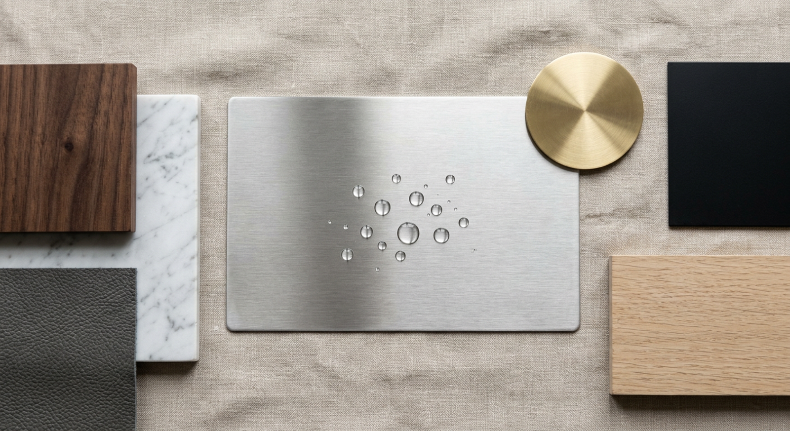 Nano Anti-Fingerprint Coating (AFP) material palette with complementary finishes