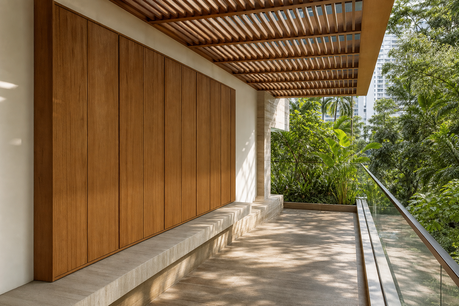 Fadior Cannes Balcony Suite with Riviera Laundry Screen — interior room context showing cabinet integration