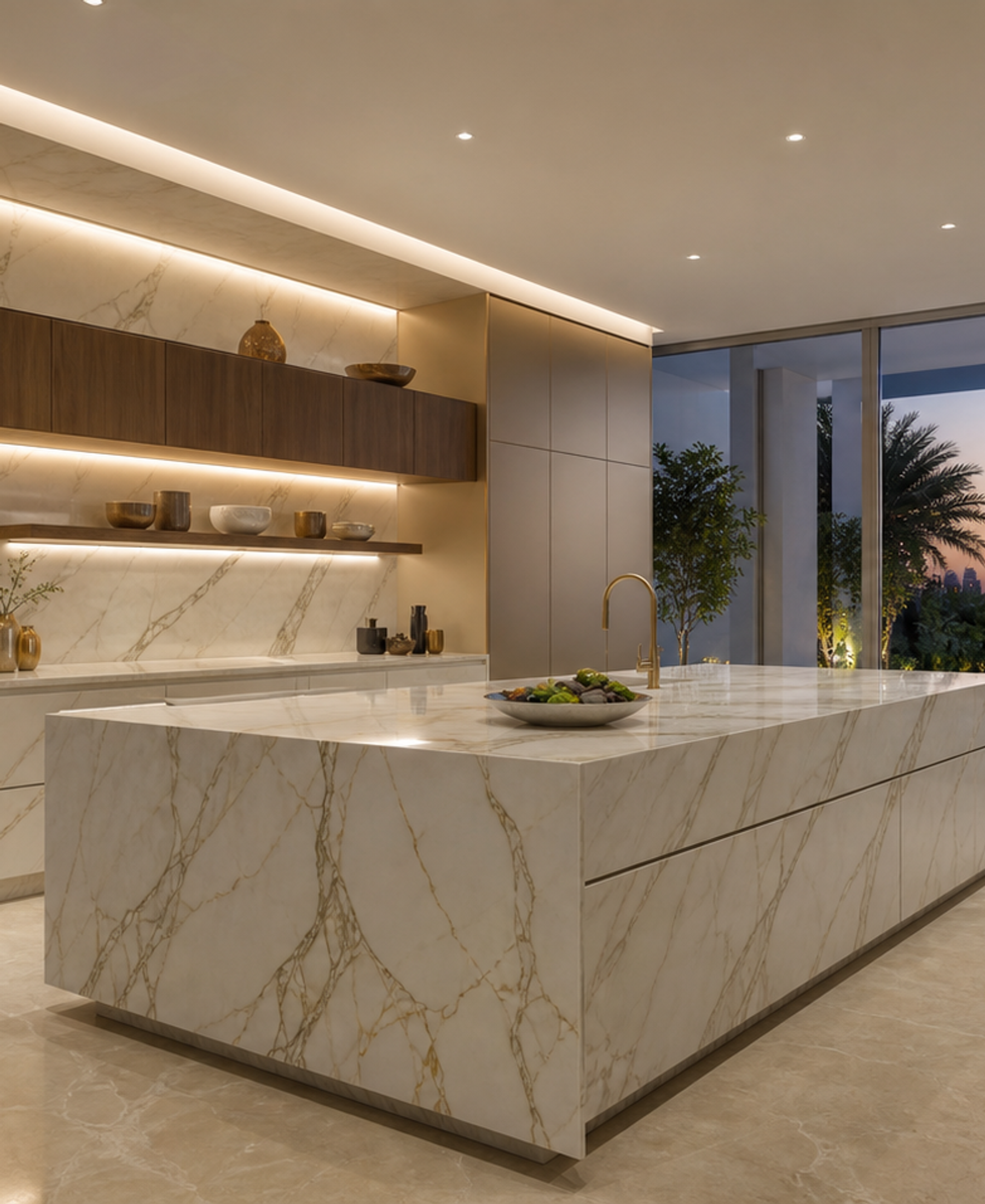 Fadior Terrena Kitchen Suite with Courtyard Pantry Spine — 304 stainless steel kitchen system, front view