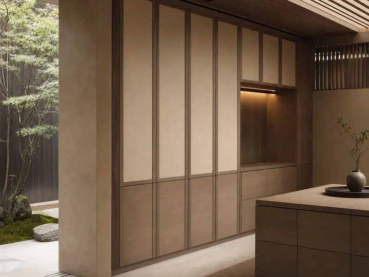 Fadior Voyage Wardrobe Suite with Steam Garment Alcove — 304 stainless steel wardrobe system, front view