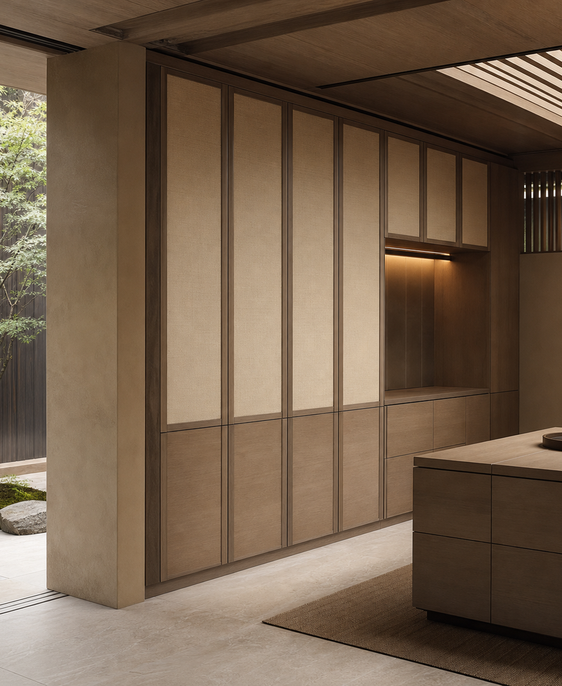 Fadior Voyage Wardrobe Suite with Steam Garment Alcove — 304 stainless steel wardrobe system, front view