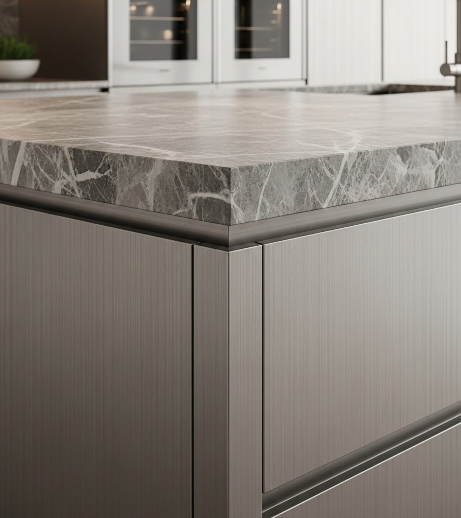 Fadior Abyss Kitchen Suite — close-up of stainless steel finish and hardware detail