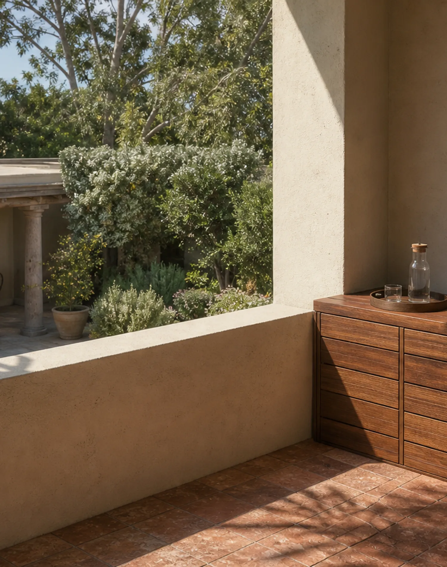 Fadior Dusk Balcony Suite with Mistline Coffee Perch — lifestyle setting with natural light and residential styling