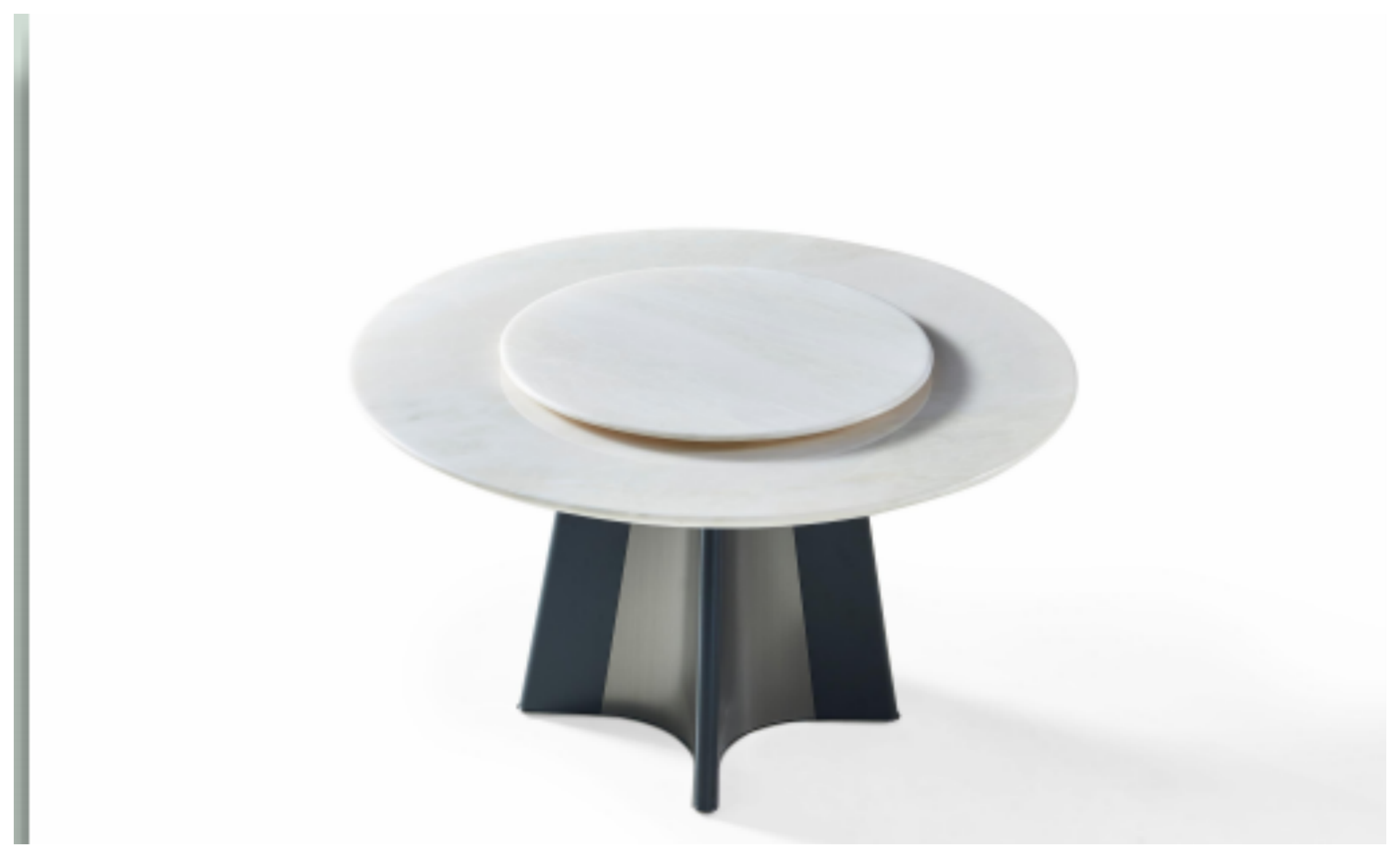 Stone-Top Marble Dining Table φ150+φ90 转盘 product photo for FADIOR HOME shop