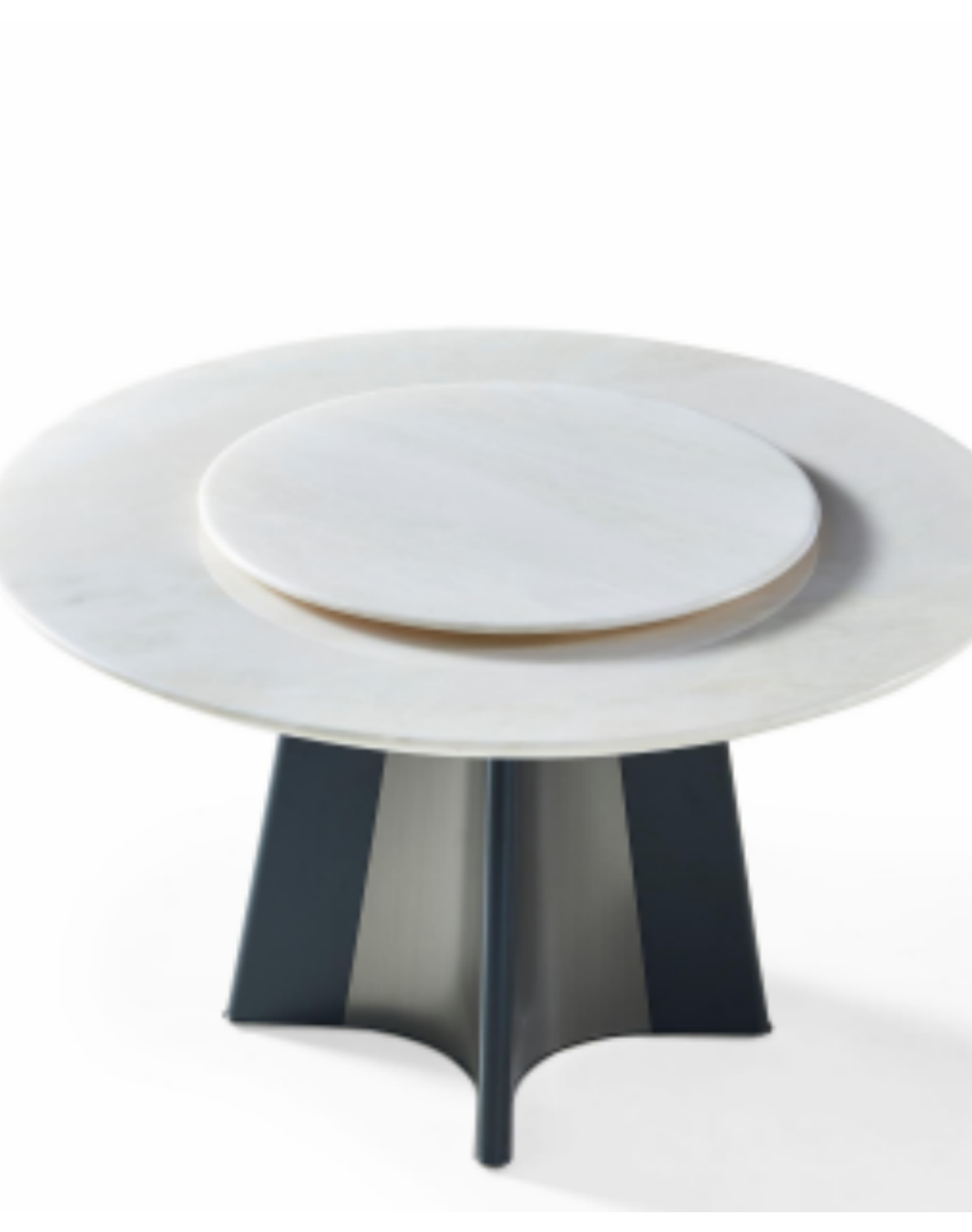 Stone-Top Marble Dining Table φ135+φ90 转盘 product photo for FADIOR HOME shop