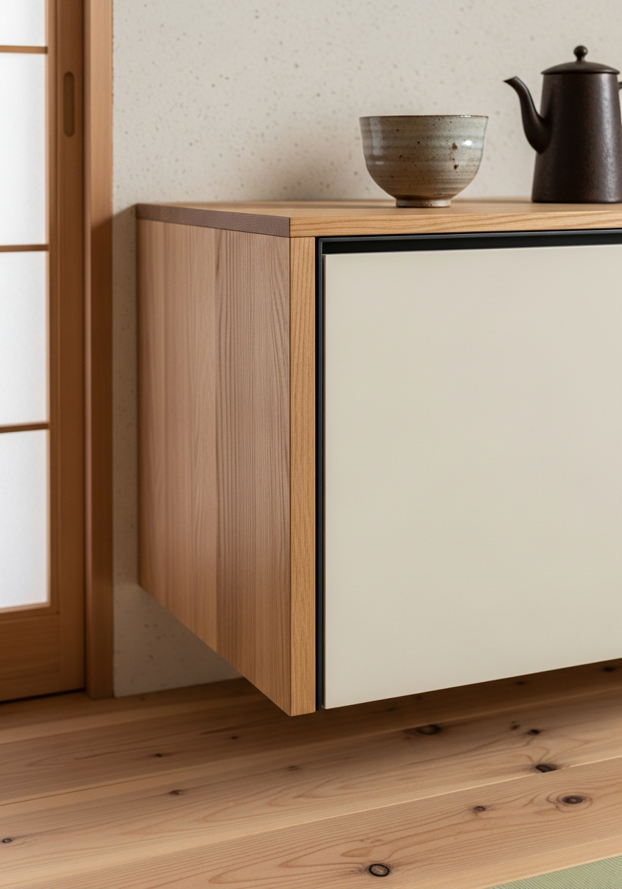 Fadior Essence TV Cabinet Solution — close-up of stainless steel finish and hardware detail