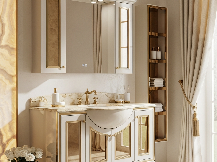 Fadior Acqua Bath and Vanity Suite — 304 stainless steel bath and vanity system, front view