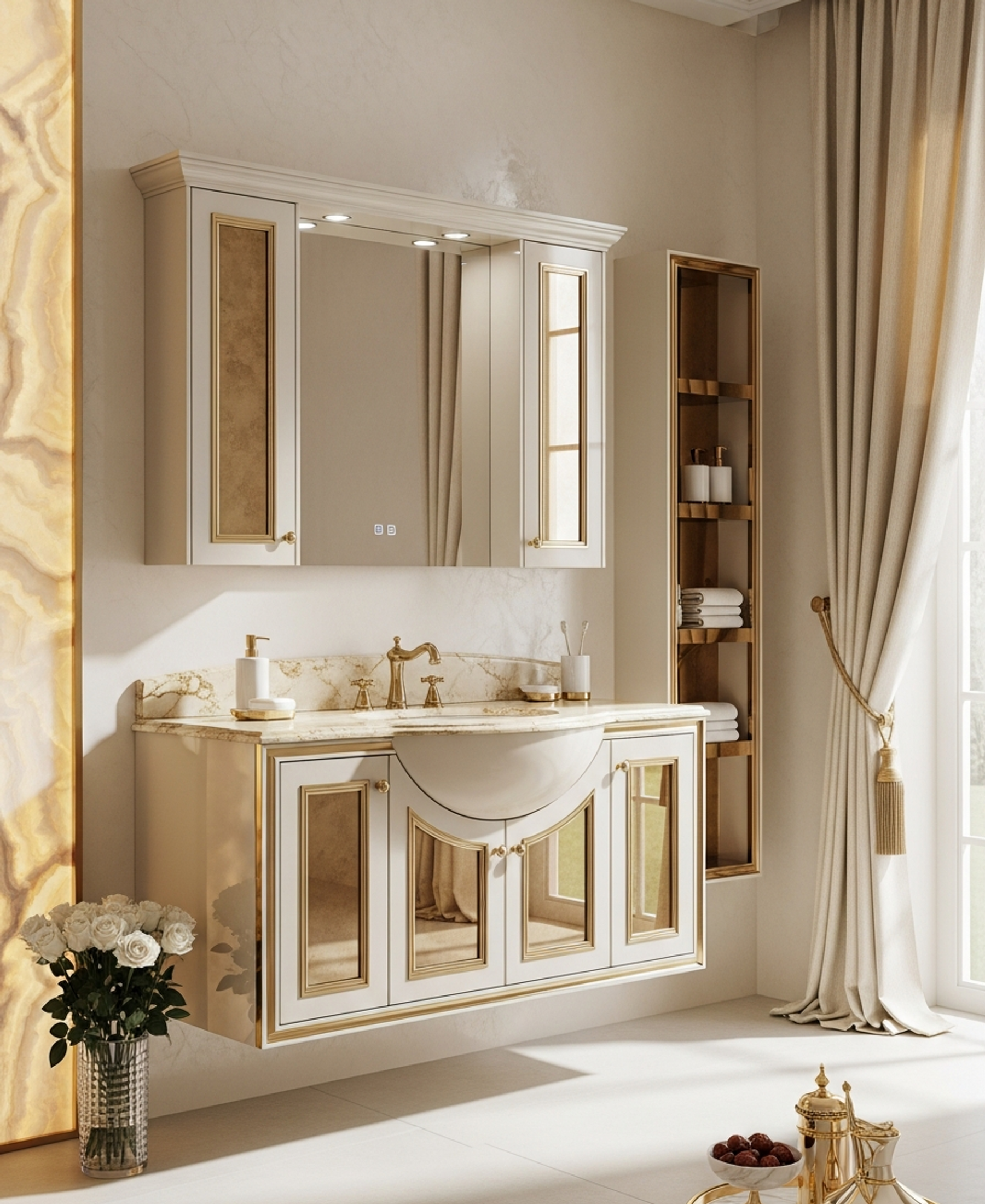 Fadior Acqua Bath and Vanity Suite — 304 stainless steel bath and vanity system, front view