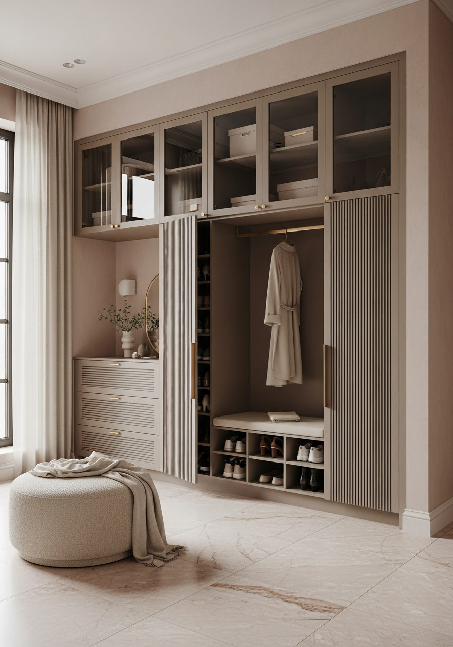 Fadior Archetype Shoe Wardrobe — interior room context showing cabinet integration