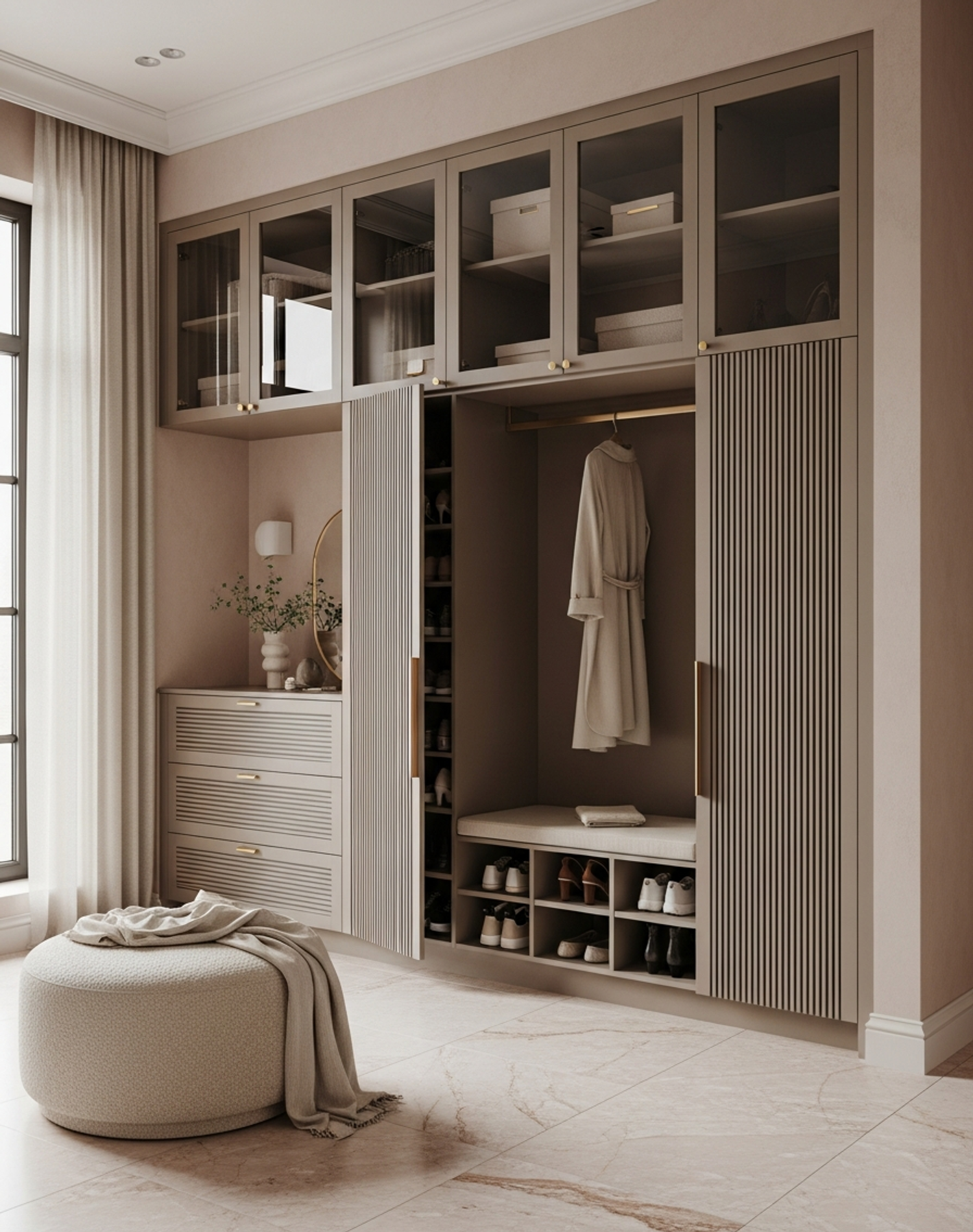 Fadior Archetype Shoe Wardrobe — interior room context showing cabinet integration