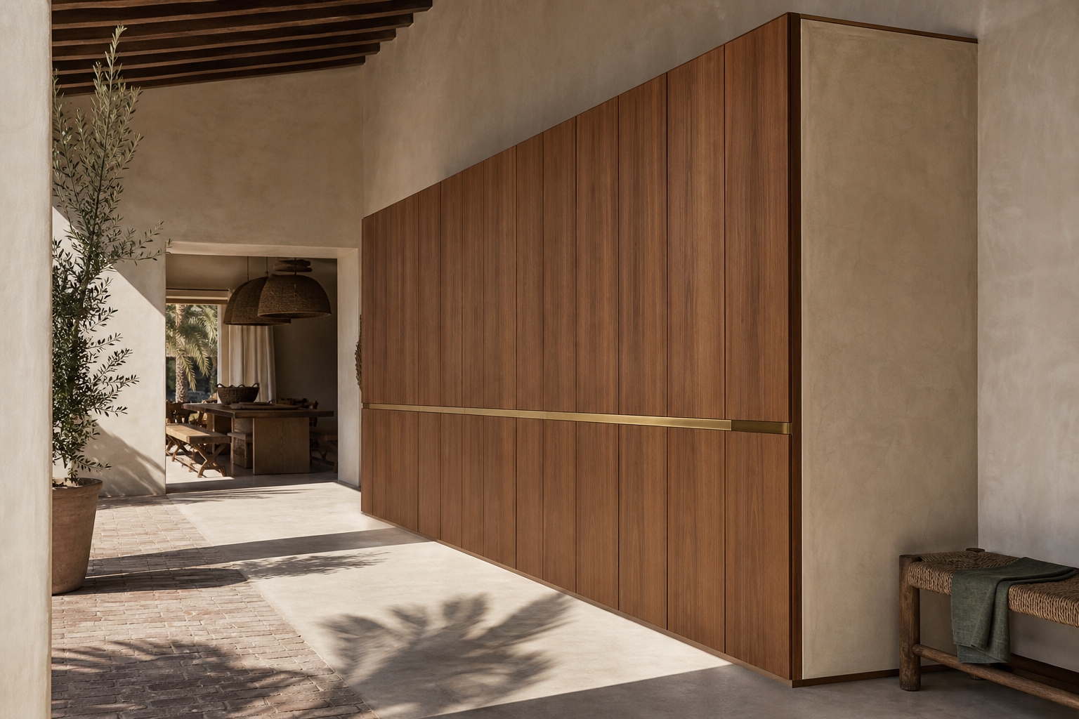 Fadior Canopy Wardrobe Suite with Red Dot Valet Gallery — lifestyle setting with natural light and residential styling