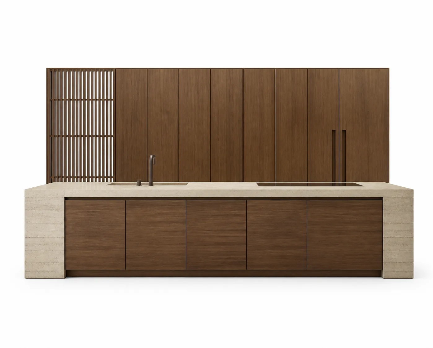 Fadior Dream Home Kitchen Suite with Thermal Worktop Axis — 304 stainless steel kitchen system, front view