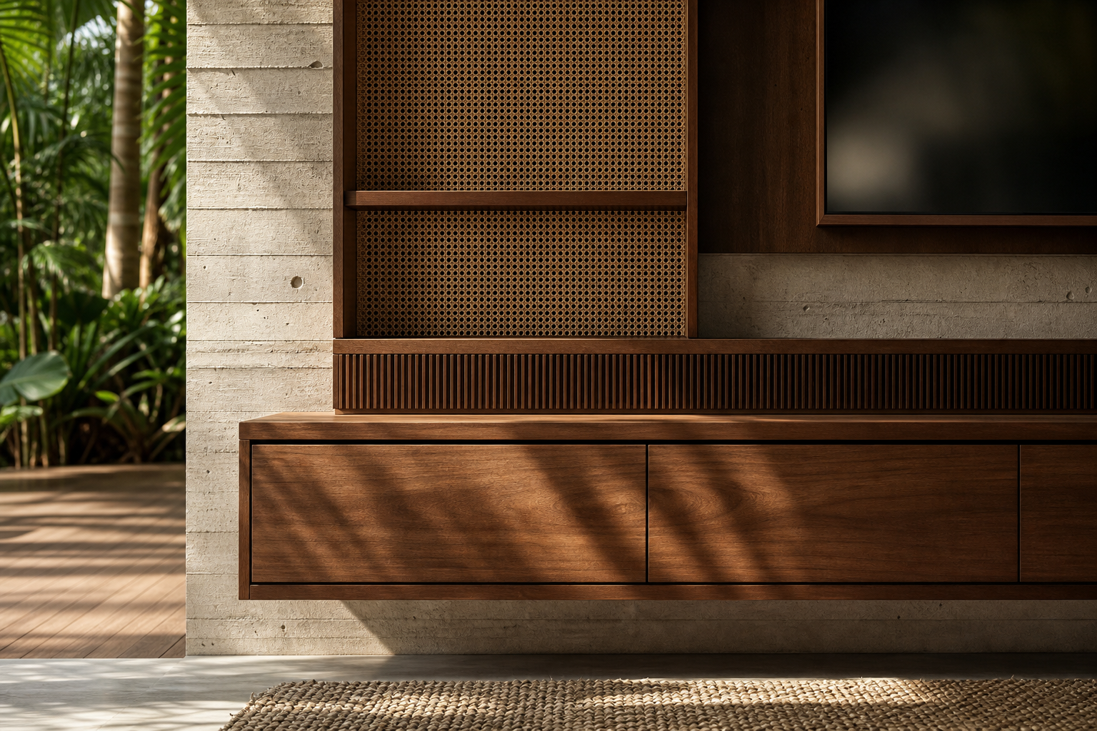 Fadior Galleria Living Room Suite with Suspended Listening Rail — close-up of stainless steel finish and hardware detail