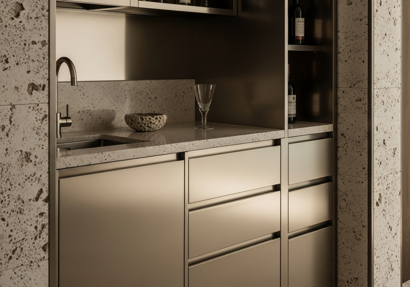 Fadior Maldives Overwater Resort — bar counter detail