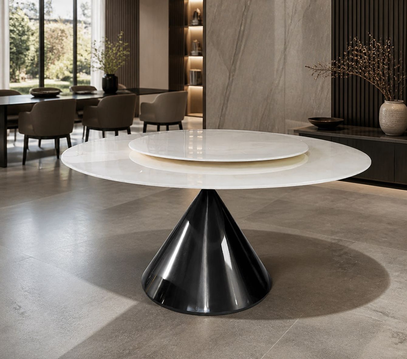 Marble Dining Table (DT-006) styled in a FADIOR HOME interior setting