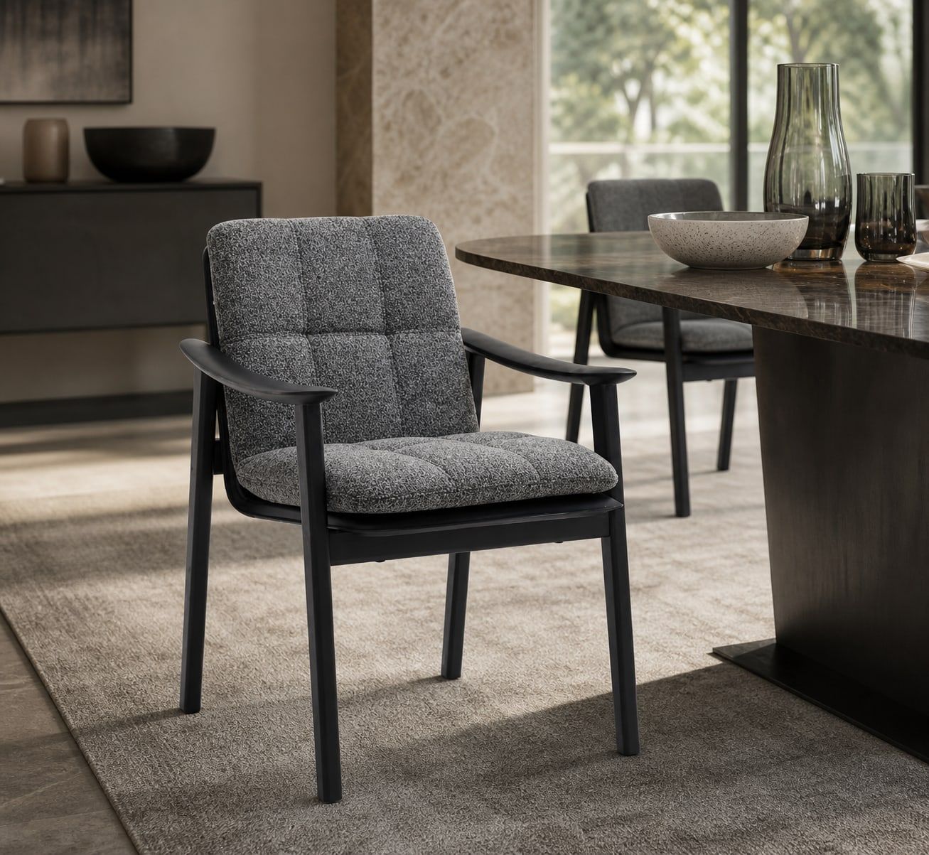 Dining Chair (Ash wood) styled in a FADIOR HOME interior setting