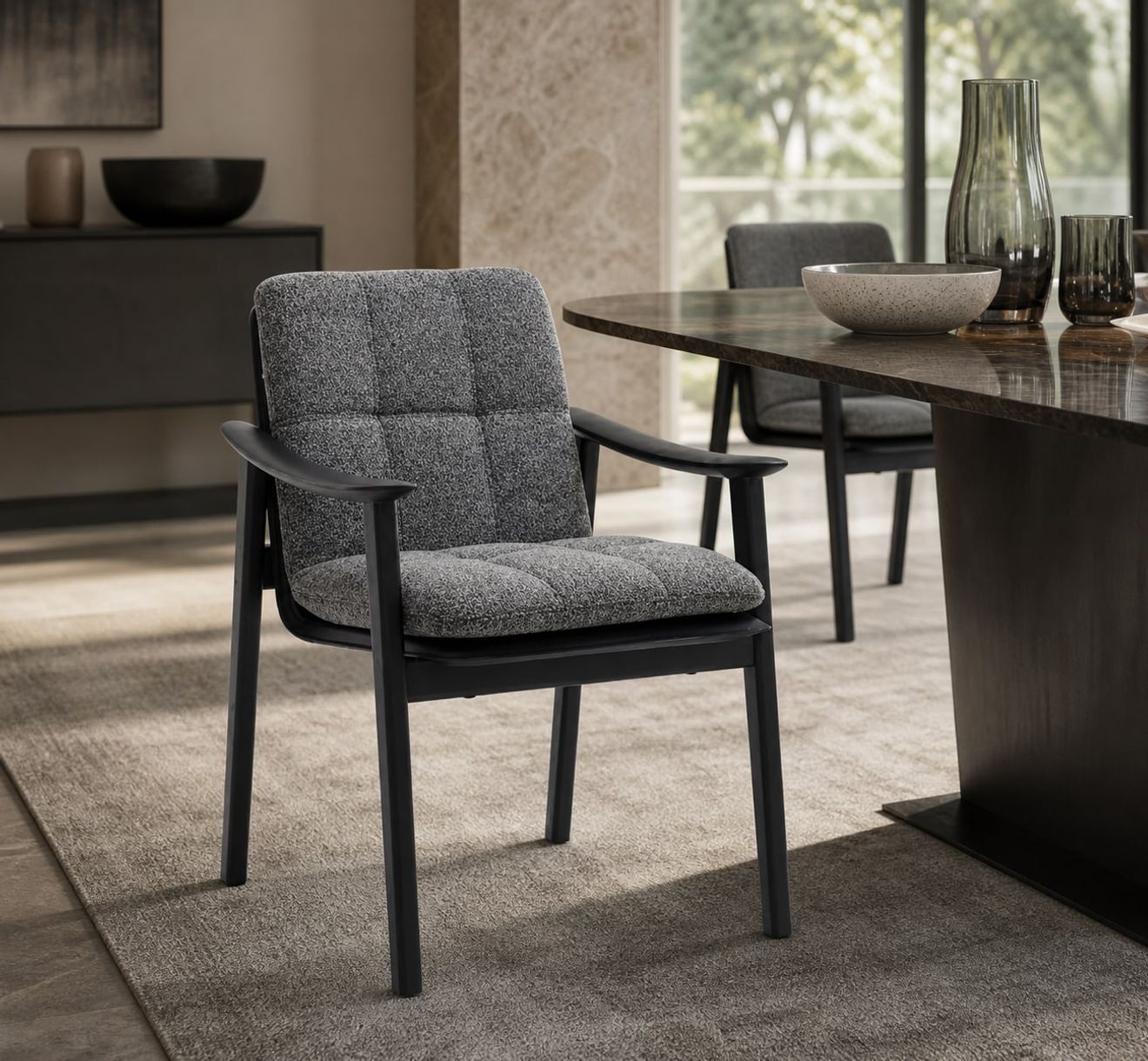 Dining Chair (Ash wood) styled in a FADIOR HOME interior setting