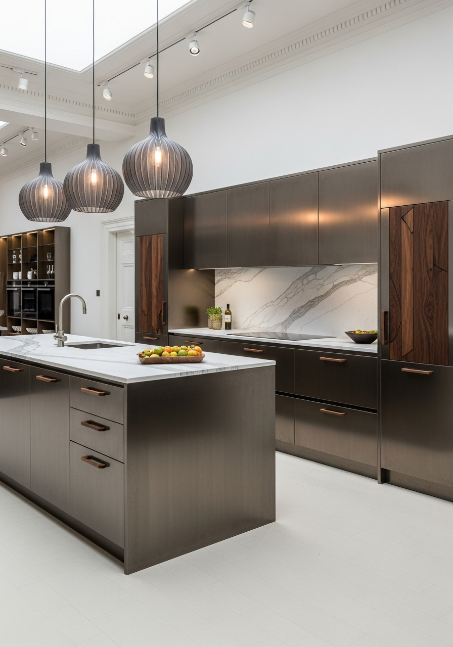 Fadior Chelsea Showroom de townhouse — 304 stainless steel kitchen system, architectural view