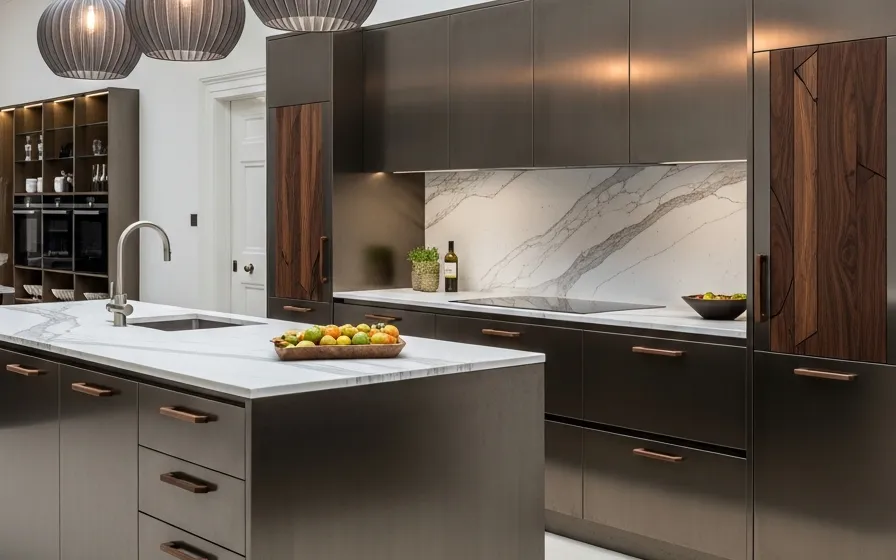 Chelsea Showroom de townhouse — proyecto Fadior con mobiliario en acero inoxidable 304