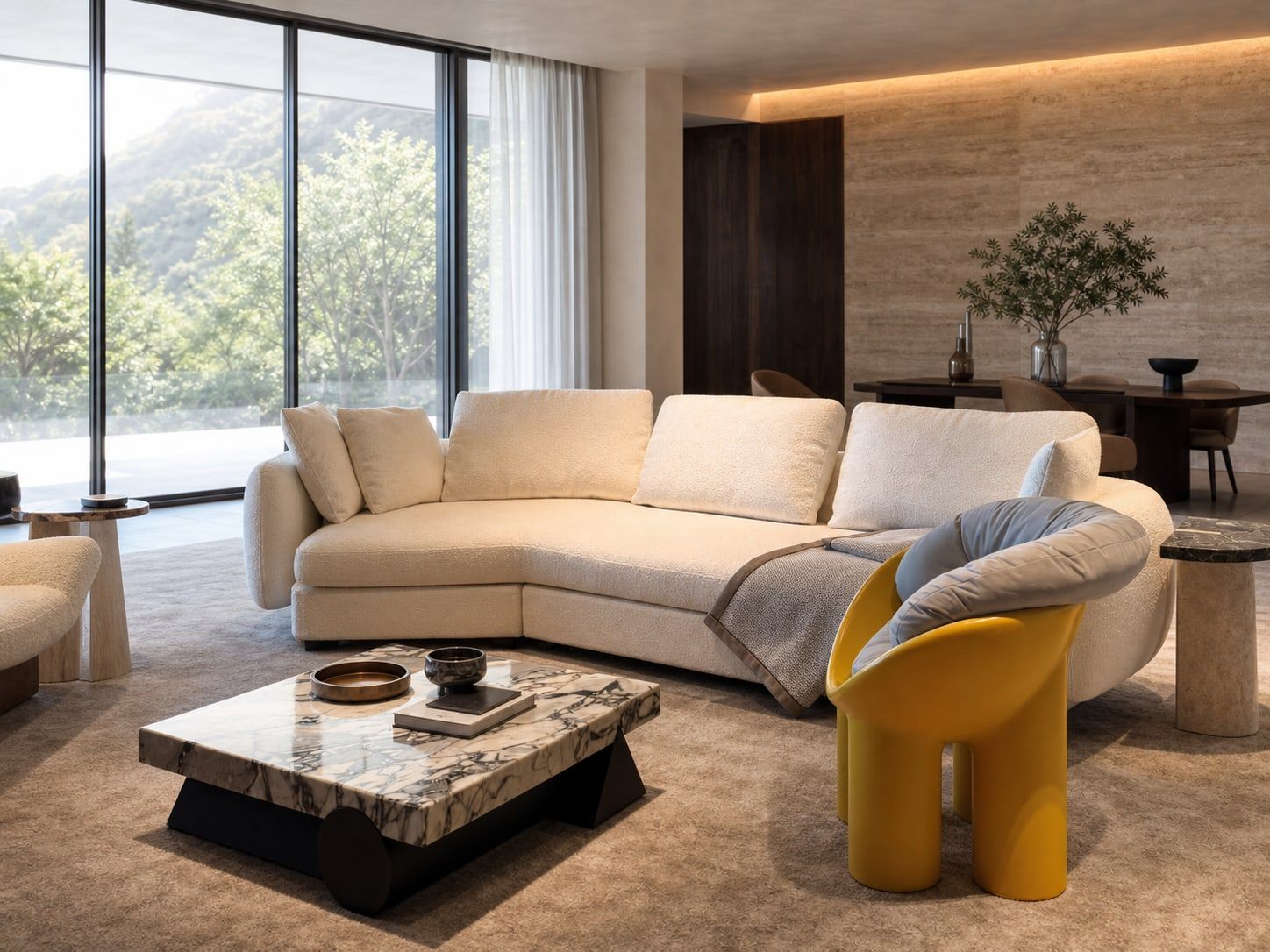 Modern Sofa (Genuine leather) styled in a FADIOR HOME interior setting