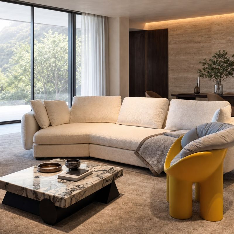 Modern Sofa (Genuine leather) styled in a FADIOR HOME interior setting