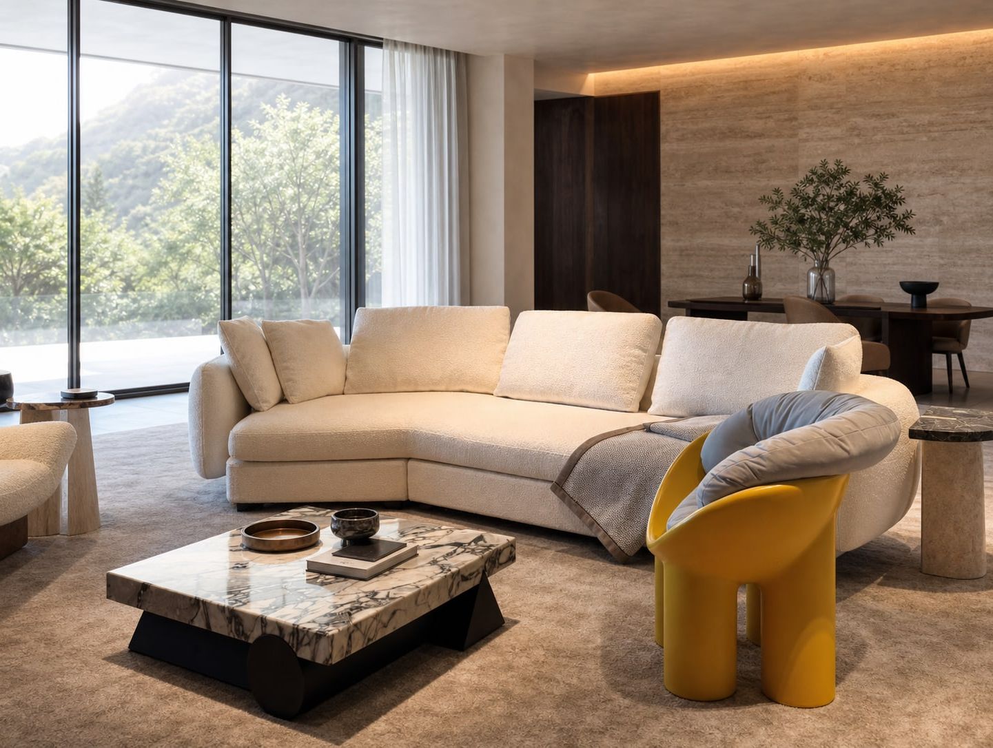 Modern Sofa 待供应商补 styled in a FADIOR HOME interior setting