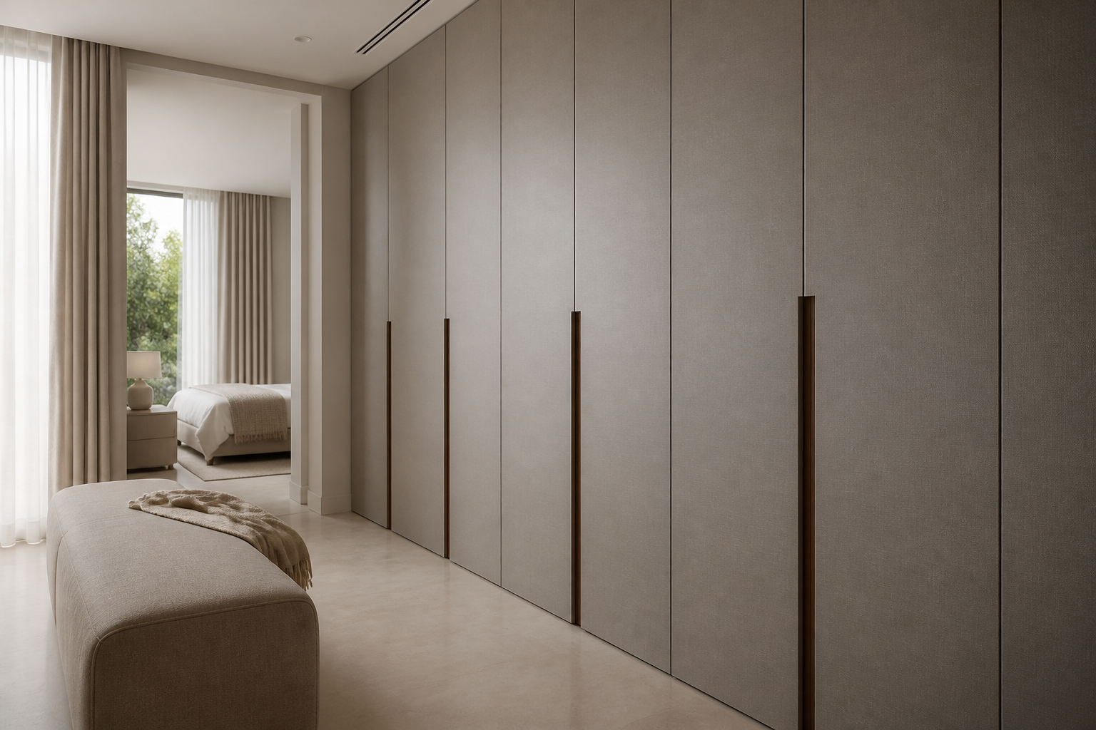 Fadior Radiance Shadowline Arrival Corridor Wardrobe — lifestyle setting with natural light and residential styling