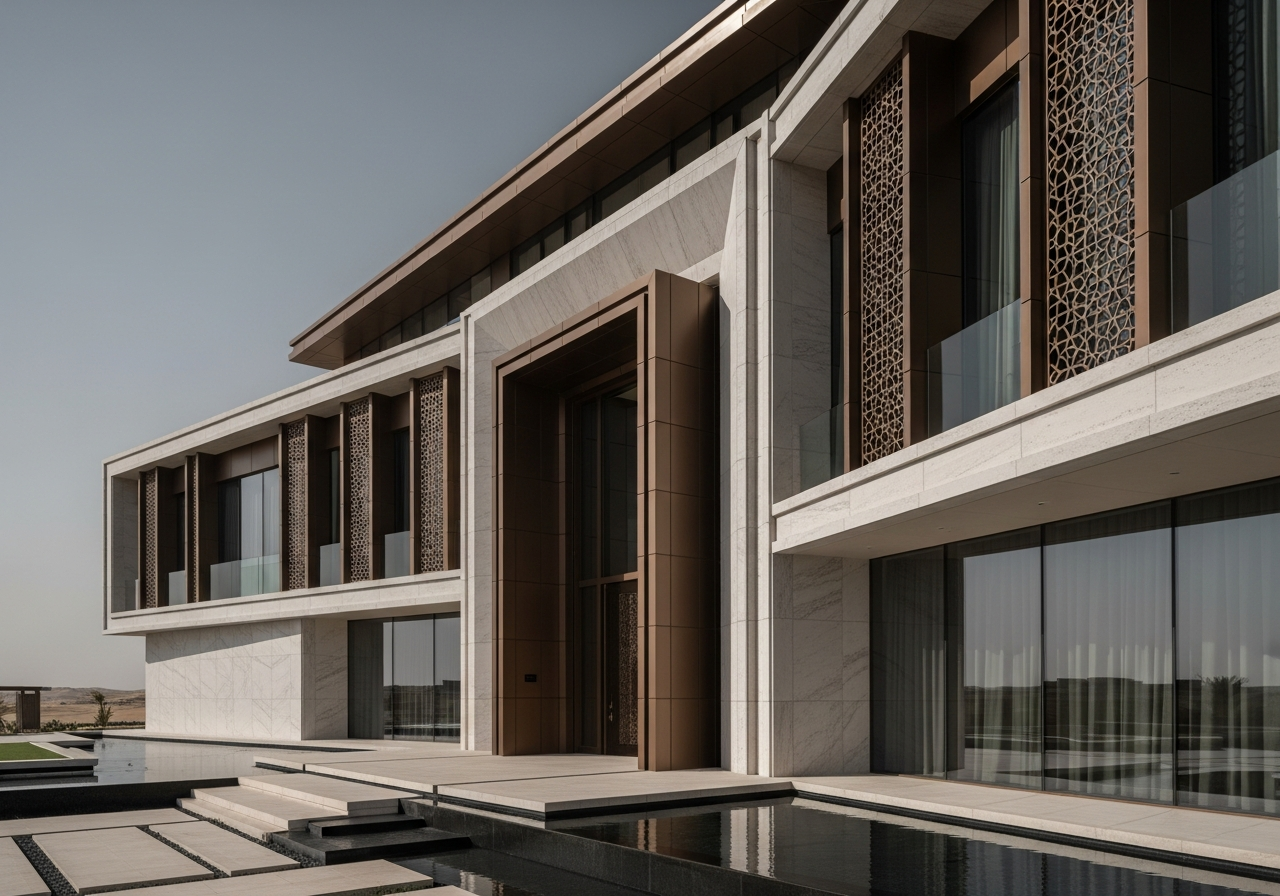 Fadior Dubai Waterfront Villa — architectural exterior and landscape context