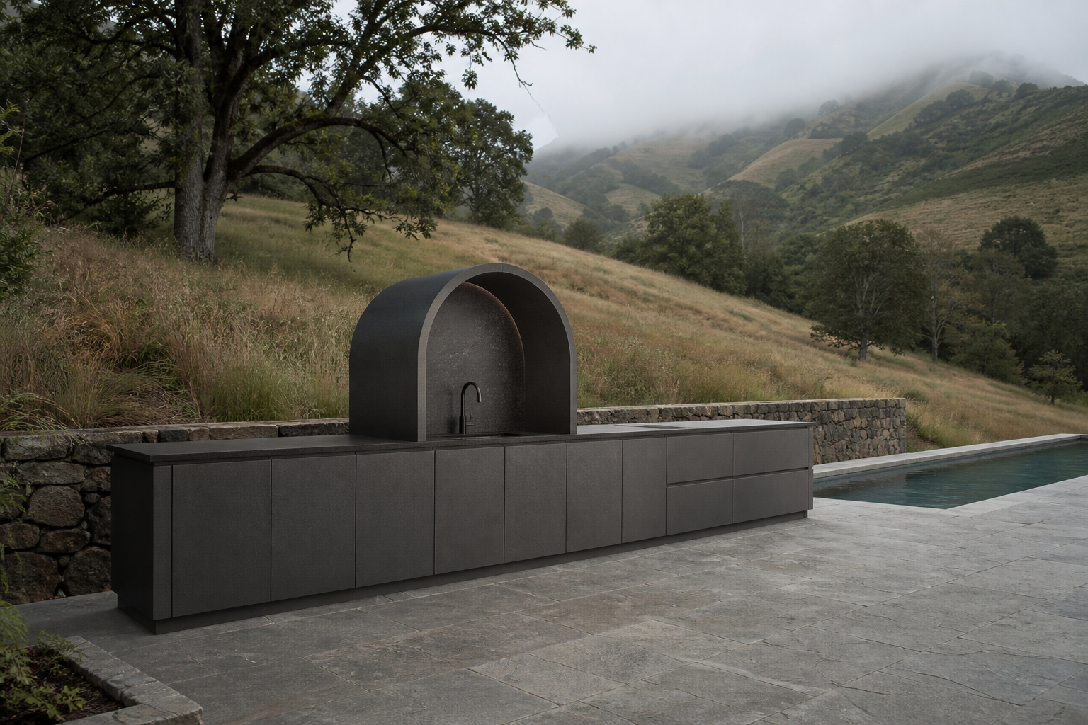 Conjunto de cocina de terraza Vantage con arcada de enjuague Azimuth