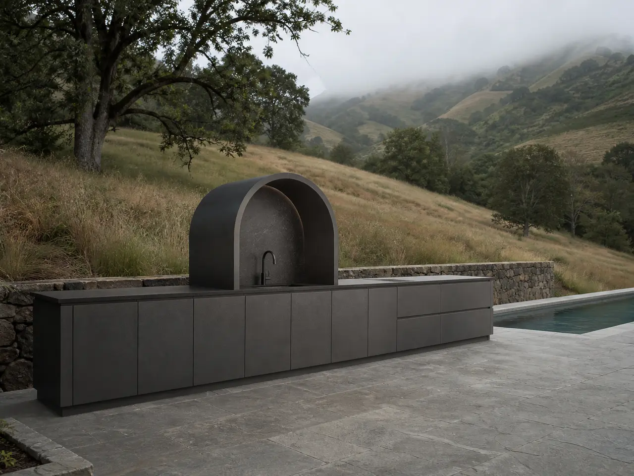 Conjunto de cocina de terraza Vantage con arcada de enjuague Azimuth
