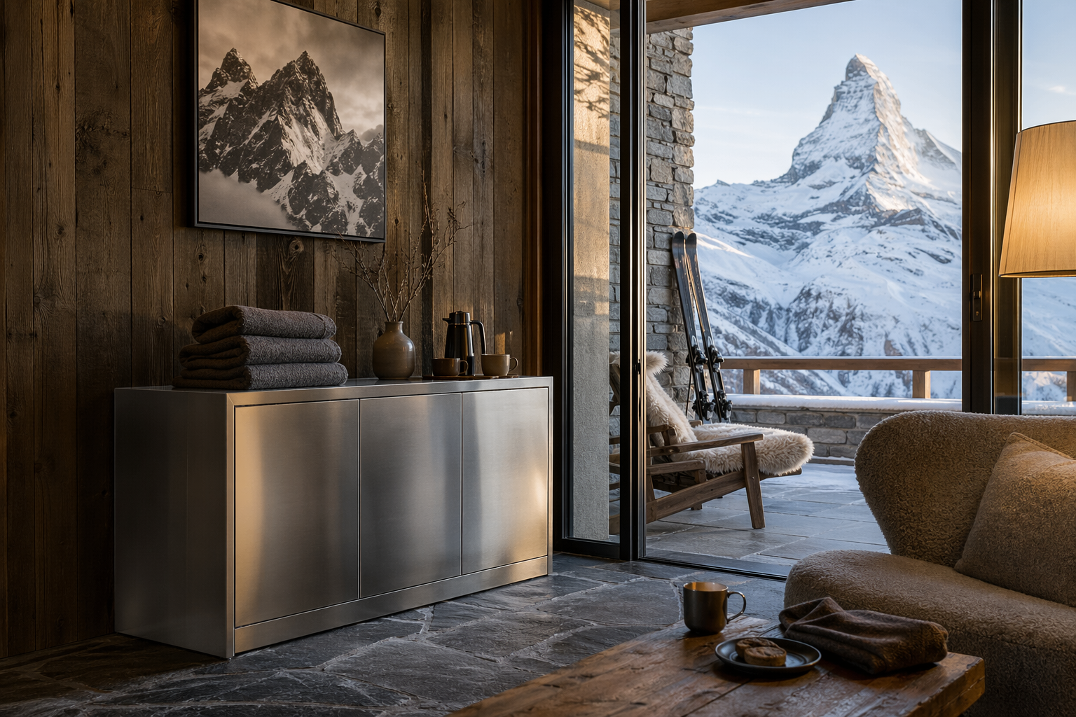 Fadior Swiss Alpine Lodge — contextual lifestyle interior view
