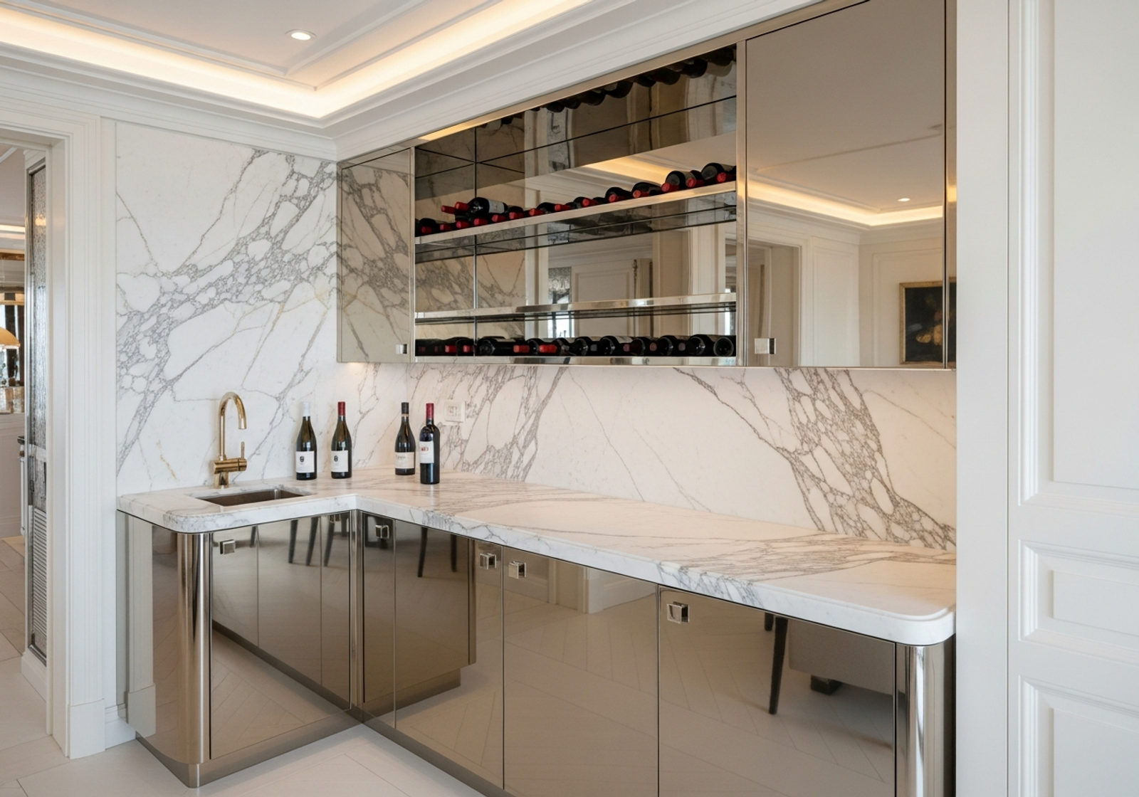 Fadior Monaco Harbour Penthouse — wine bar and entertainment area