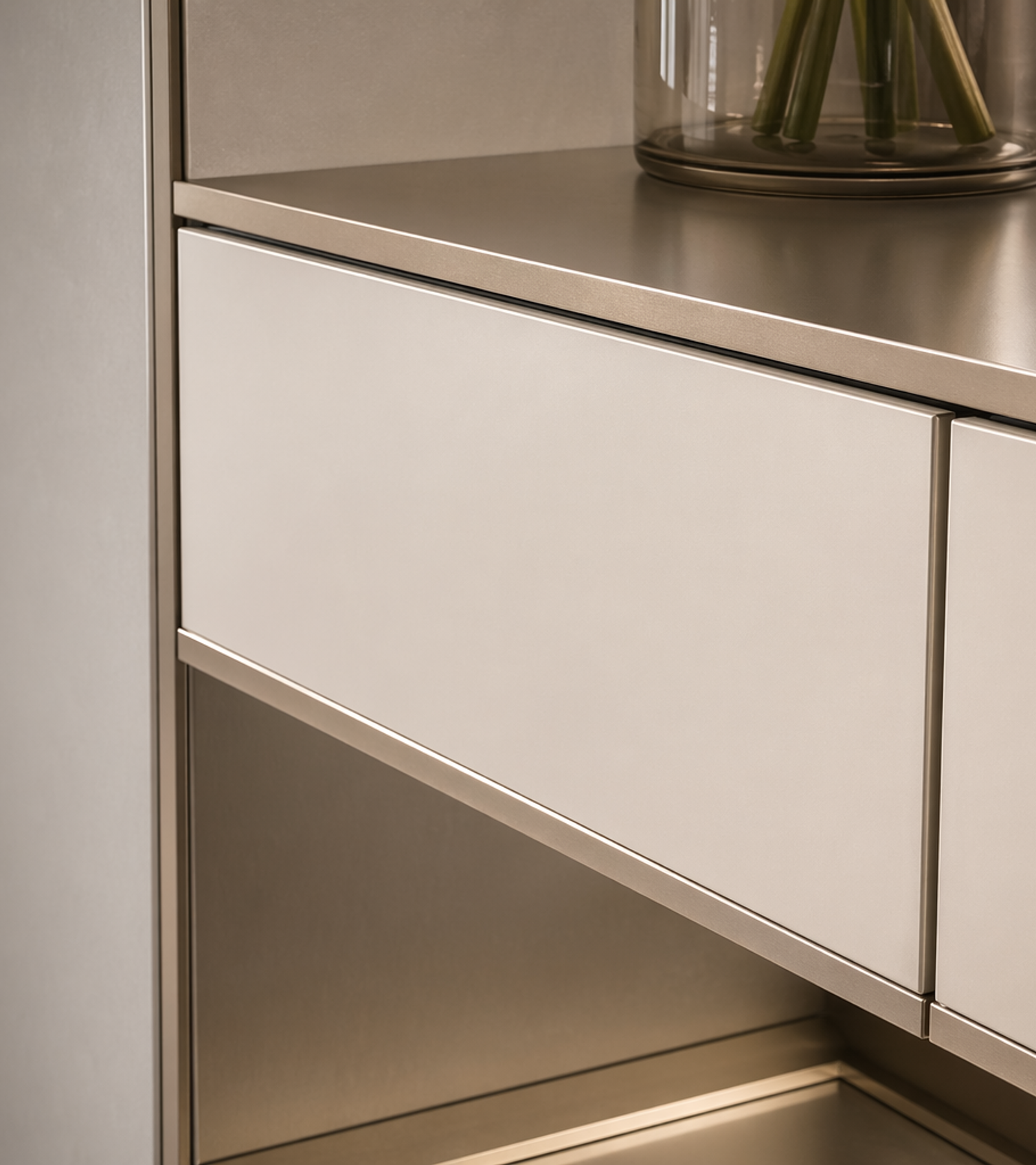 Fadior Archetype Entryway Suite — close-up of stainless steel finish and hardware detail