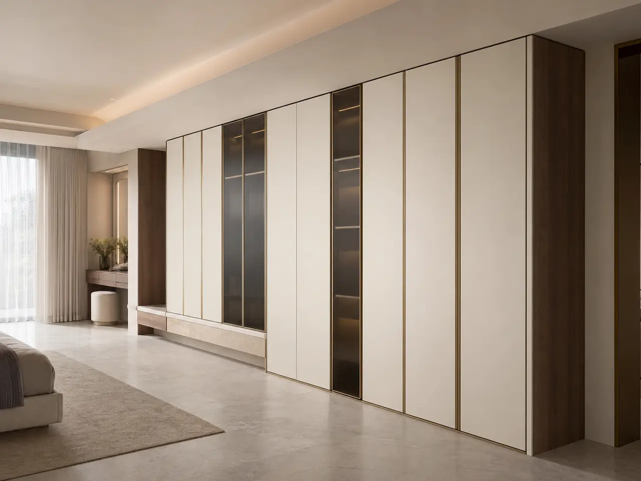 Fadior Eclipse Wardrobe Suite with Tailored Gallery Wardrobe - custom 304 stainless steel wardrobe or walk-in closet with lighting, hanging, drawer storage, and residential finishes