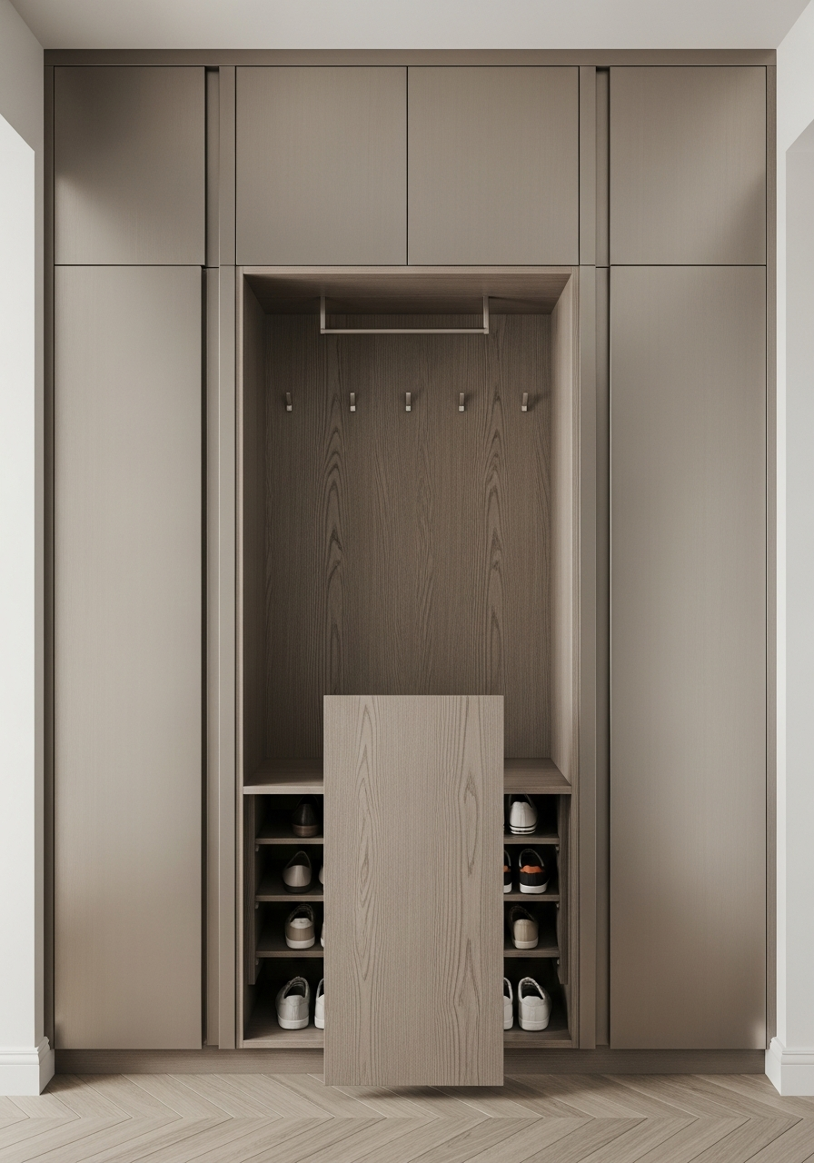 Fadior Archetype Entryway Suite — interior room context showing cabinet integration