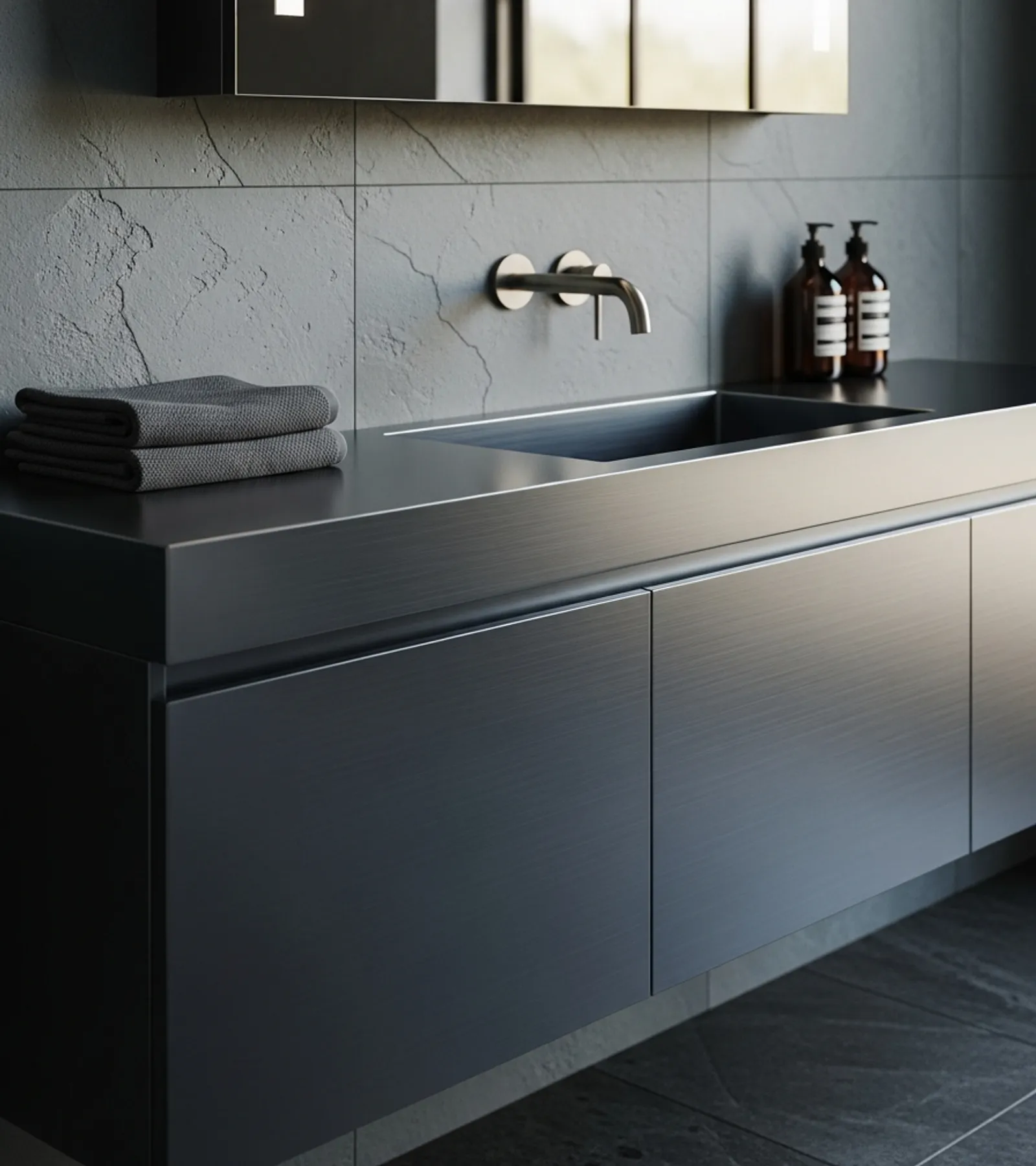Suite de Baño y Tocador Acqua acabado y detalle