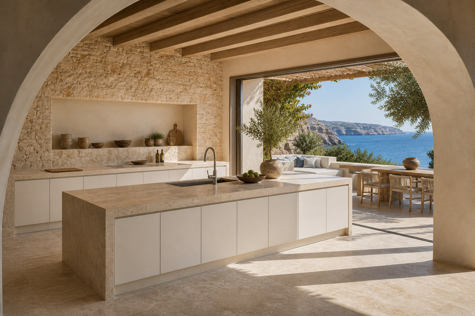 Fadior Meridian Kitchen Suite with Diamond Clean Sink Gallery — interior room context showing cabinet integration