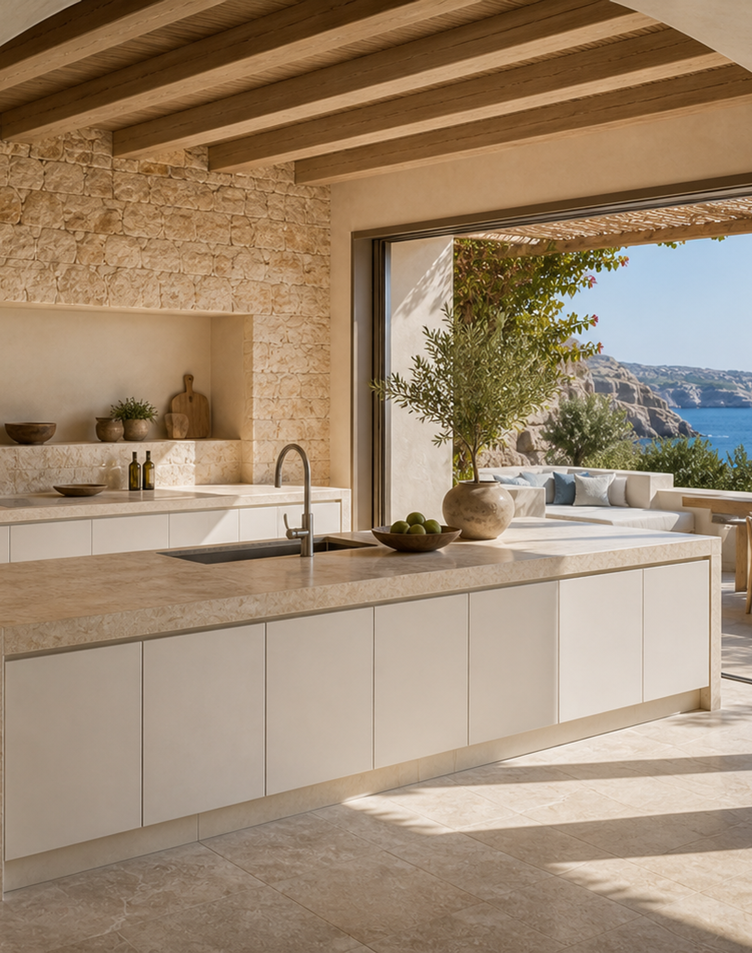 Fadior Meridian Kitchen Suite with Diamond Clean Sink Gallery — interior room context showing cabinet integration