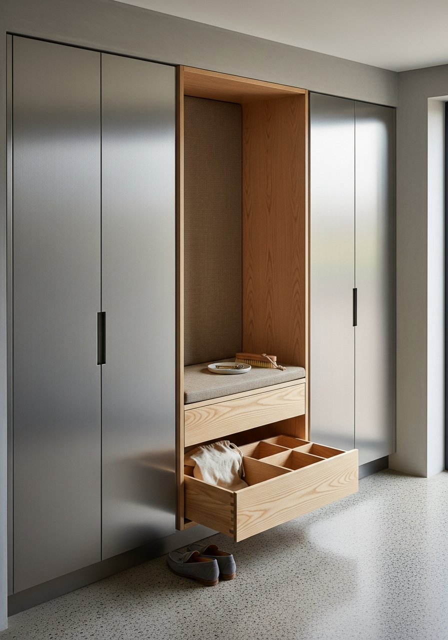 Fadior Archetype Entryway Suite — interior room context showing cabinet integration