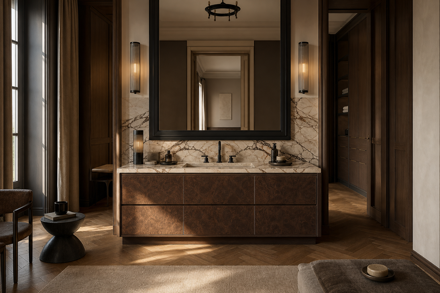 Fadior Voyage Bath Vanity Suite with Sanctuary Mixer Wash Terrace — lifestyle setting with natural light and residential