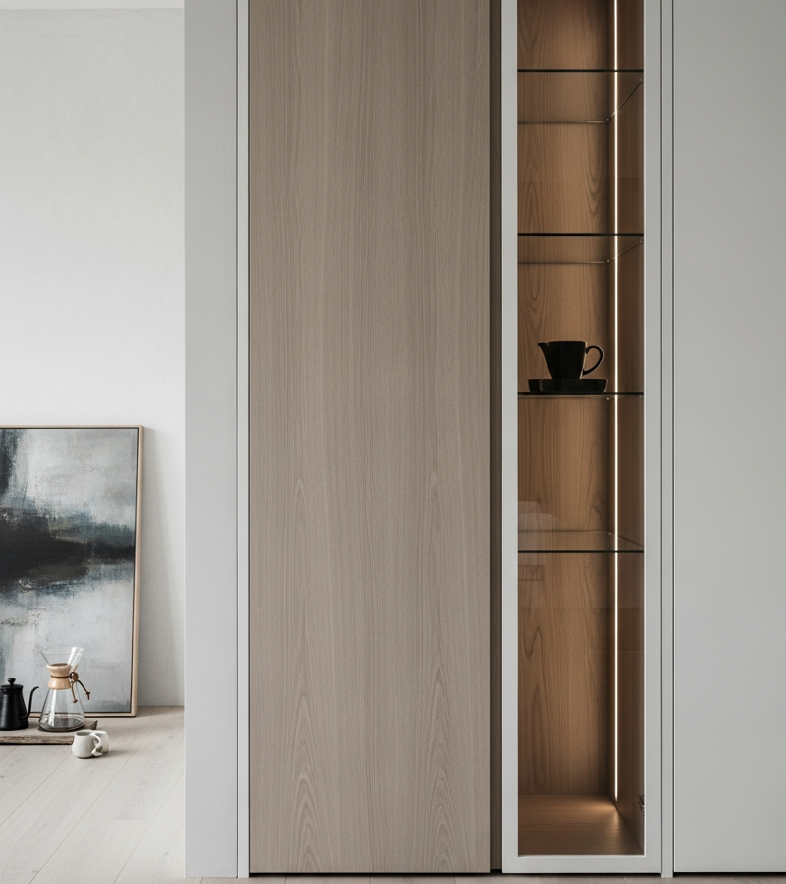 Fadior Brera Wardrobe Suite — close-up of stainless steel finish and hardware detail