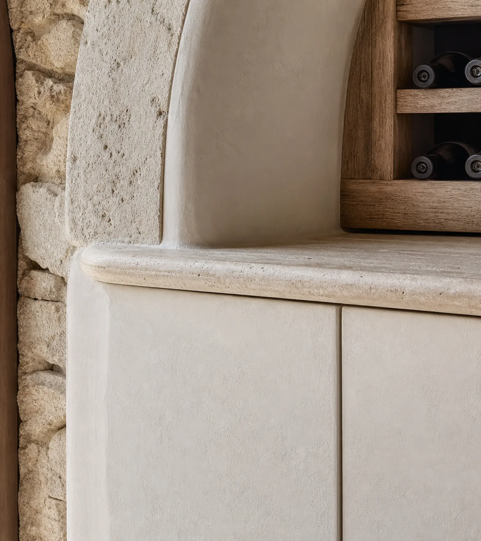 Suite de Armario de Vinos Estuary con Nicho de Decantación Cove acabado y detalle
