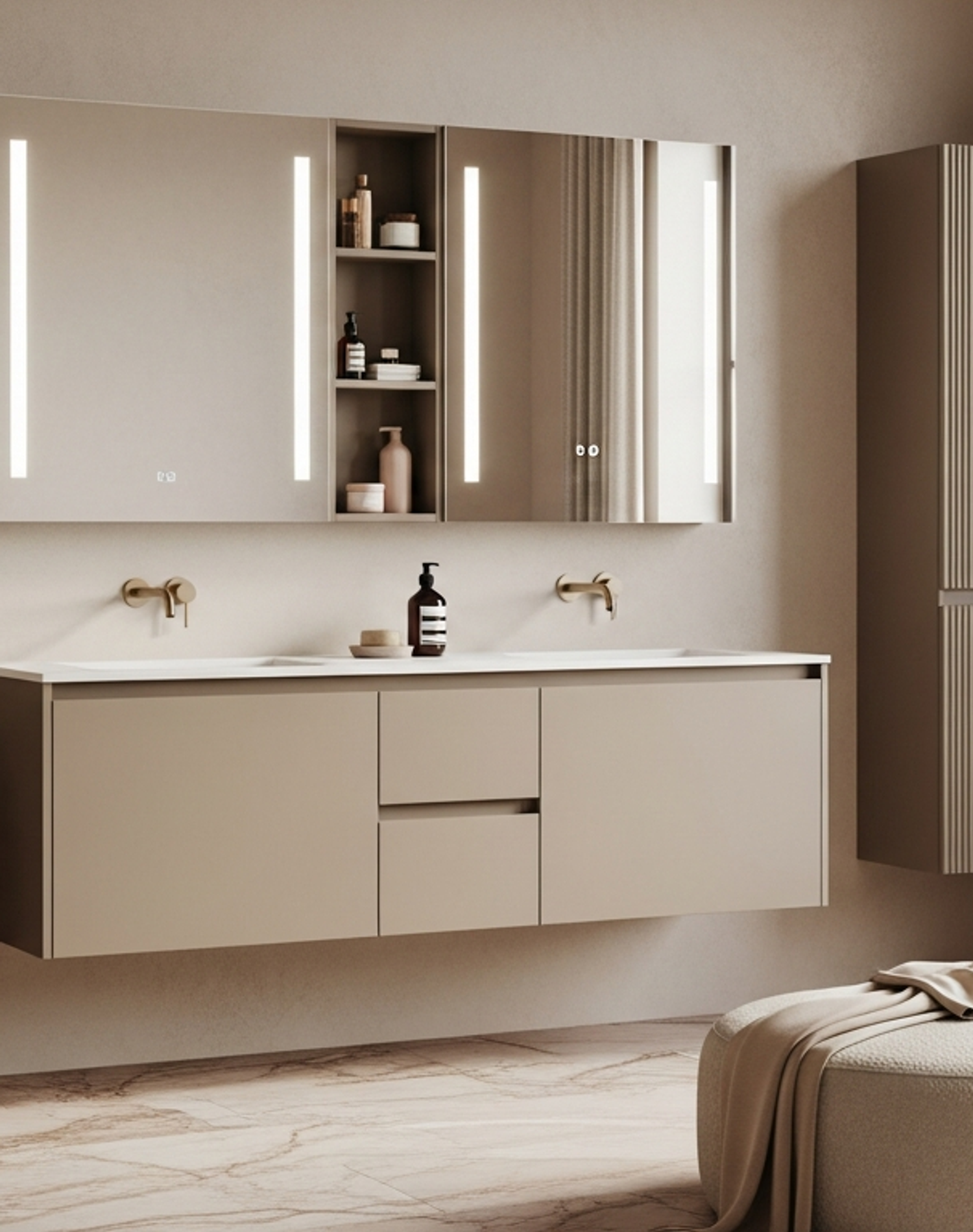 Fadior Solstice Bath and Vanity Suite — lifestyle setting with natural light and residential styling