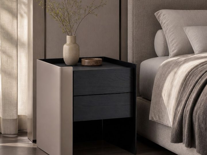 Nightstand styled in a FADIOR HOME interior setting