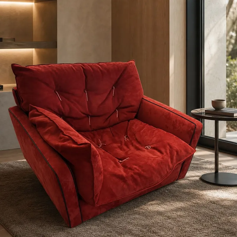Imported Frosted Full-Grain Leather Lounge Chair